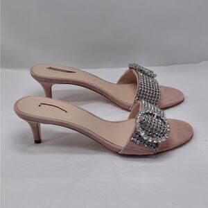 Kate Spade Seville Women Sandals Sz 9M Blush Crystal Heels Bridal Cocktail Party